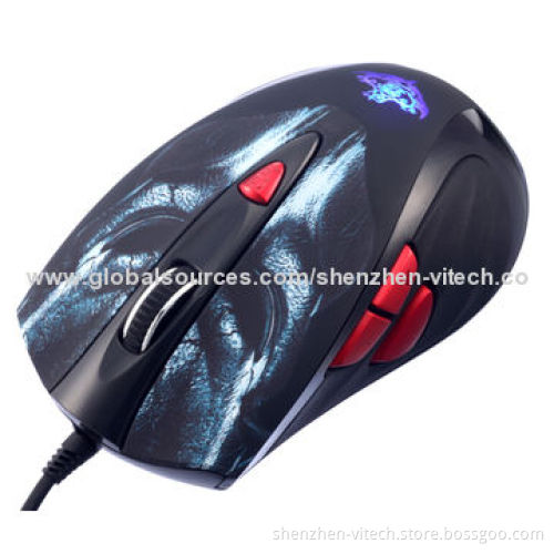 Computer Accessory/Wired Game Mouse, 6D Button with LED Lighting, FCC, CE MarksNew